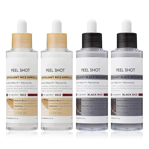 Nexisify® Peel Shot Glow Rice Ampoule Duo - Serums for Brightening, Exfoliating, and Moisturizing - Suitable for All Skin Types