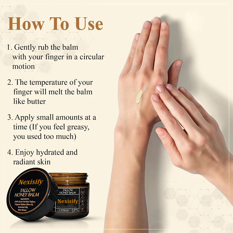 💓Nexisify® Orange Flavoured Organic Tallow Moisturising Honey Balm