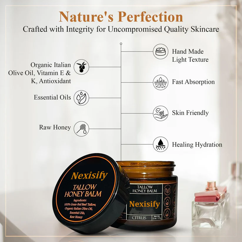 💓Nexisify® Orange Flavoured Organic Tallow Moisturising Honey Balm