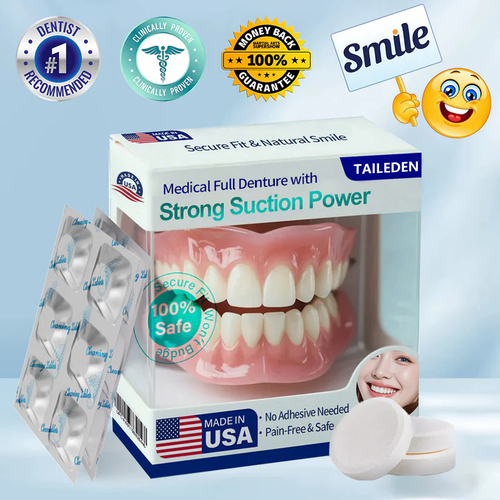 TAILEDENĀ® Medical Full Denture with Strong Suction 𦷠Made and Shipped from the USAš