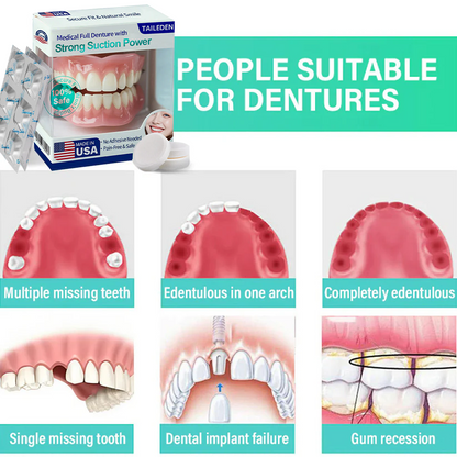 TAILEDEN® Medical Full Denture with Strong Suction 🦷 Made and Shipped from the USA🍀