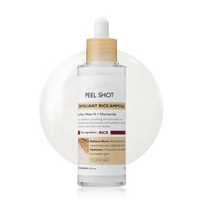 Nexisify® Peel Shot Glow Rice Ampoule Duo - Serums for Brightening, Exfoliating, and Moisturizing - Suitable for All Skin Types